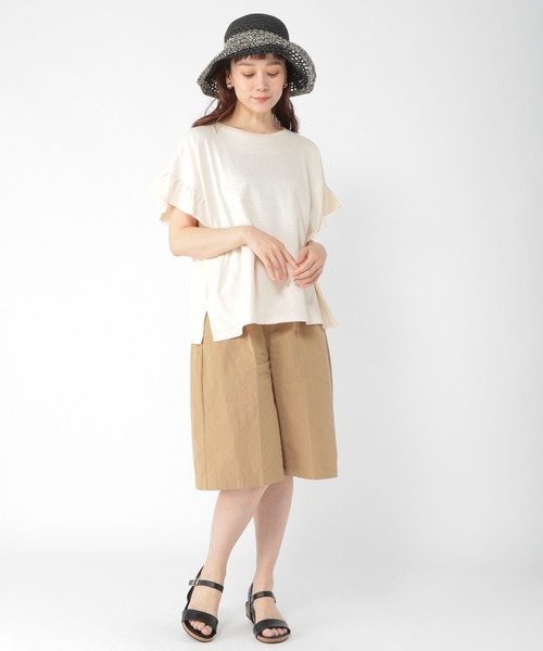 studio CLIP(スタディオクリップ)の「綿麻袖フリルカットソー(Tシャツ/カットソー・レディース・マスタード/ライトベージュ/スモーク/アイボリー・FREE)」の14枚目の写真