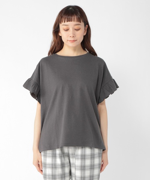 studio CLIP(スタディオクリップ)の「綿麻袖フリルカットソー(Tシャツ/カットソー・レディース・マスタード/ライトベージュ/スモーク/アイボリー・FREE)」の18枚目の写真