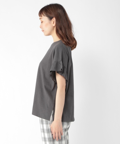 studio CLIP(スタディオクリップ)の「綿麻袖フリルカットソー(Tシャツ/カットソー・レディース・マスタード/ライトベージュ/スモーク/アイボリー・FREE)」の9枚目の写真