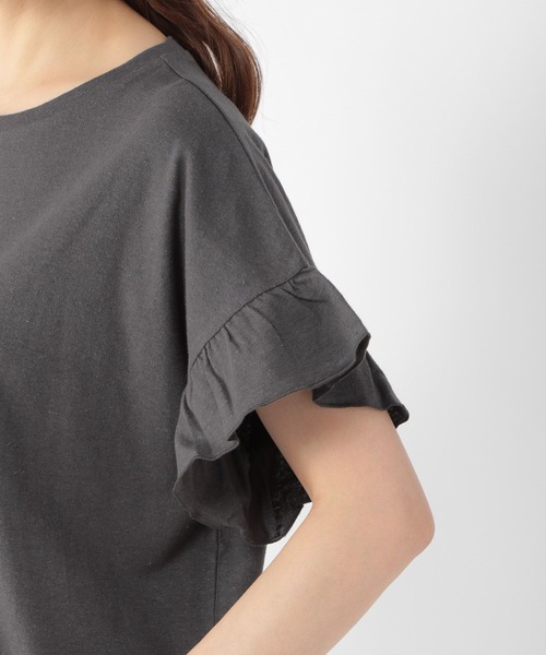 studio CLIP(スタディオクリップ)の「綿麻袖フリルカットソー(Tシャツ/カットソー・レディース・マスタード/ライトベージュ/スモーク/アイボリー・FREE)」の6枚目の写真