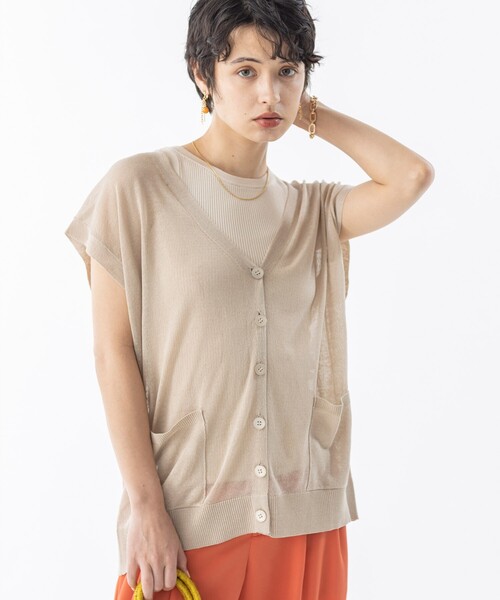 THE SHOP TK (ザ ショップ ティーケー )の「◆リネン混シアーベスト(ベスト・レディース・ライトブルー/ブラック/ライトベージュ/ピンク系・12)」の3枚目の写真