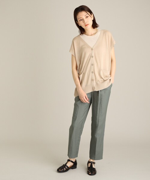 THE SHOP TK (ザ ショップ ティーケー )の「◆リネン混シアーベスト(ベスト・レディース・ライトブルー/ブラック/ライトベージュ/ピンク系・12)」の6枚目の写真