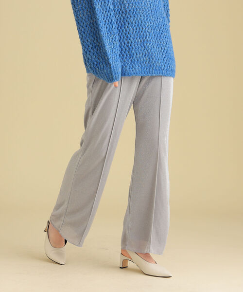 Ray BEAMS(レイビームス)の「Ray BEAMS / カット ラメ フレア パンツ(その他パンツ・レディース・ライトグレー/マスタード・1/0)」の1枚目の写真