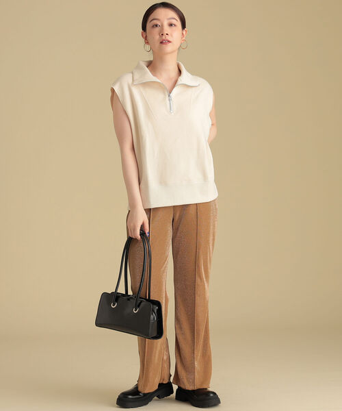 Ray BEAMS(レイビームス)の「Ray BEAMS / カット ラメ フレア パンツ(その他パンツ・レディース・ライトグレー/マスタード・1/0)」の10枚目の写真