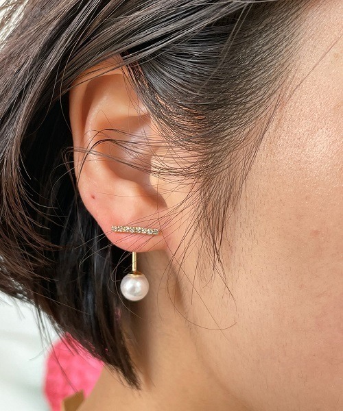 Ritomo De Ricco（リトモ・デ・リコ）の「シンプルパールラインピアス　ポストSV925（ピアス（両耳用）・レディース・A/B・FREE）」の8枚目の写真