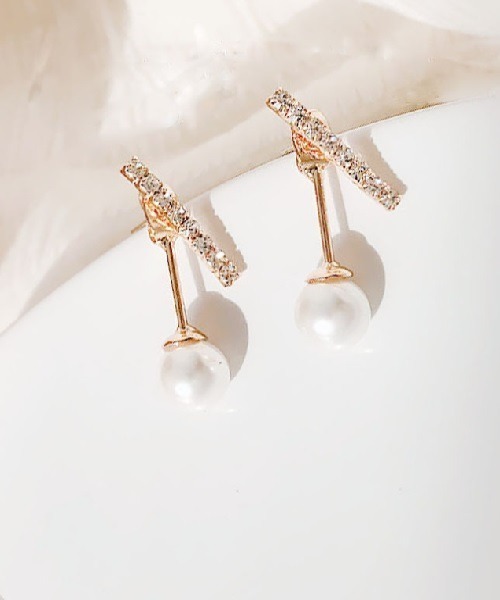 Ritomo De Ricco（リトモ・デ・リコ）の「シンプルパールラインピアス　ポストSV925（ピアス（両耳用）・レディース・A/B・FREE）」の9枚目の写真