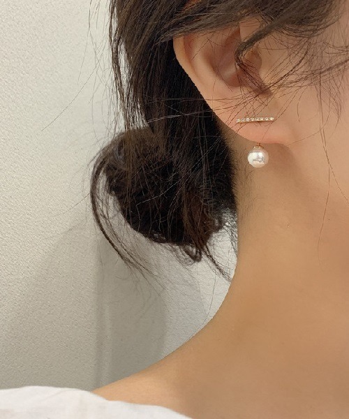 Ritomo De Ricco（リトモ・デ・リコ）の「シンプルパールラインピアス　ポストSV925（ピアス（両耳用）・レディース・A/B・FREE）」の10枚目の写真
