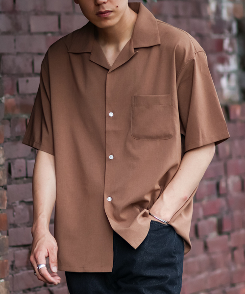 B.C STOCK(ベーセーストック)の「FUMMER TRO OPEN COLLAR シャツ(シャツ/ブラウス・メンズ・ベージュ/カーキ/ブラウン/チャコールグレー・SMALL/LARGE/MEDIUM)」の11枚目の写真