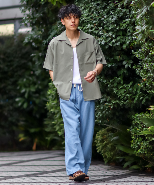 B.C STOCK(ベーセーストック)の「FUMMER TRO OPEN COLLAR シャツ(シャツ/ブラウス・メンズ・ベージュ/カーキ/ブラウン/チャコールグレー・SMALL/LARGE/MEDIUM)」の15枚目の写真