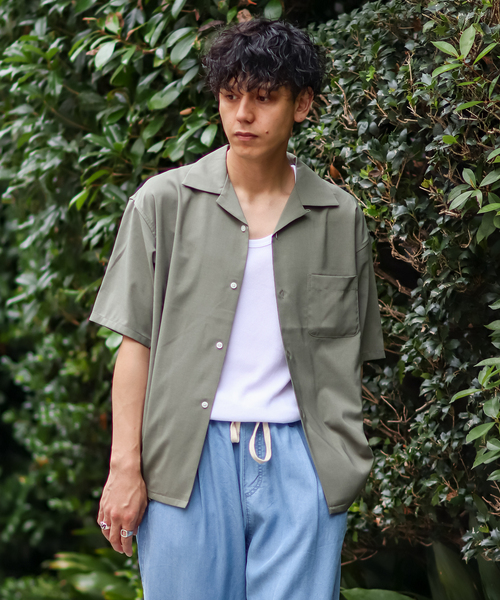 B.C STOCK(ベーセーストック)の「FUMMER TRO OPEN COLLAR シャツ(シャツ/ブラウス・メンズ・ベージュ/カーキ/ブラウン/チャコールグレー・SMALL/LARGE/MEDIUM)」の17枚目の写真