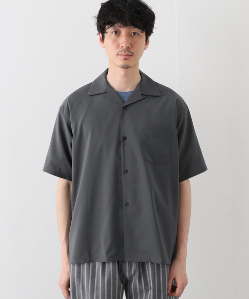 B.C STOCK(ベーセーストック)の「FUMMER TRO OPEN COLLAR シャツ(シャツ/ブラウス・メンズ・ベージュ/カーキ/ブラウン/チャコールグレー・SMALL/LARGE/MEDIUM)」の19枚目の写真