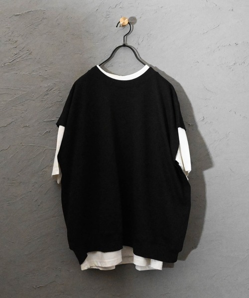 Ritzy(リッツィー)の「天竺×裏毛アンサンブル Tシャツベスト レディース メンズ(Tシャツ/カットソー・メンズ・ブラック/サックスブルー/グリーン/グレイッシュベージュ・MEDIUM/LARGE/X-LARGE)」の16枚目の写真