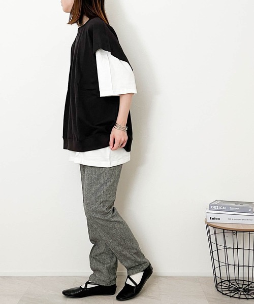 Ritzy(リッツィー)の「天竺×裏毛アンサンブル Tシャツベスト レディース メンズ(Tシャツ/カットソー・メンズ・ブラック/サックスブルー/グリーン/グレイッシュベージュ・MEDIUM/LARGE/X-LARGE)」の20枚目の写真