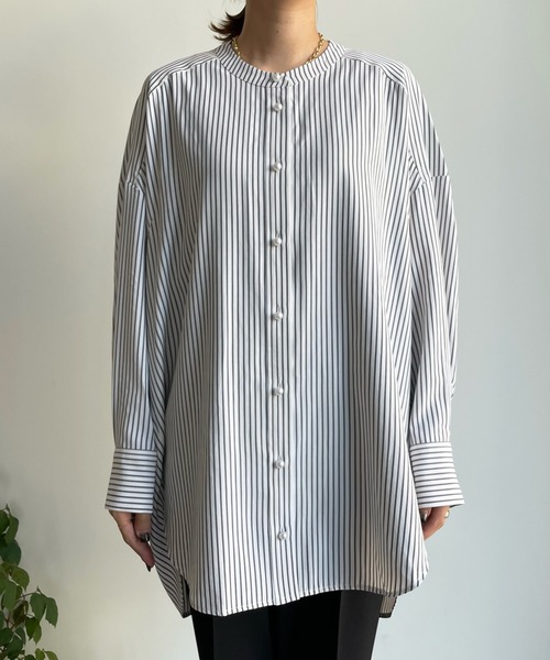 DouDou - 新品 DouDou ダブルボタン ストライプ オーバーシャツ 23SS DouDou - 新品 DouDou ダブルボタン ストライプ オーバーシャツ