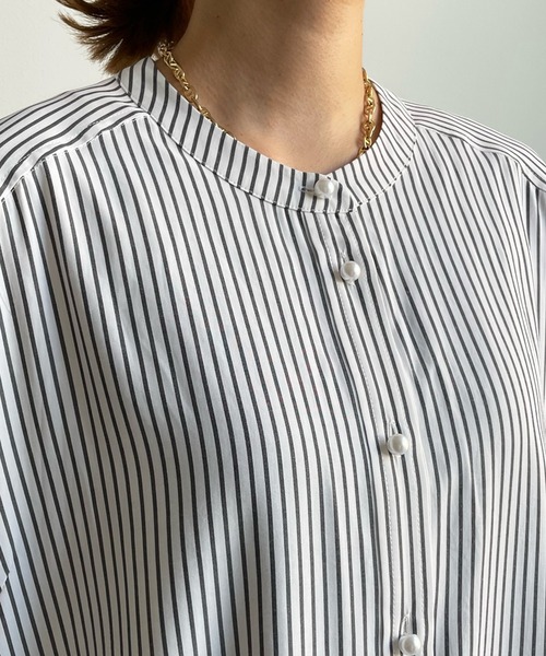DouDou - 新品 DouDou ダブルボタン ストライプ オーバーシャツ 23SS DouDou - 新品 DouDou ダブルボタン ストライプ オーバーシャツ