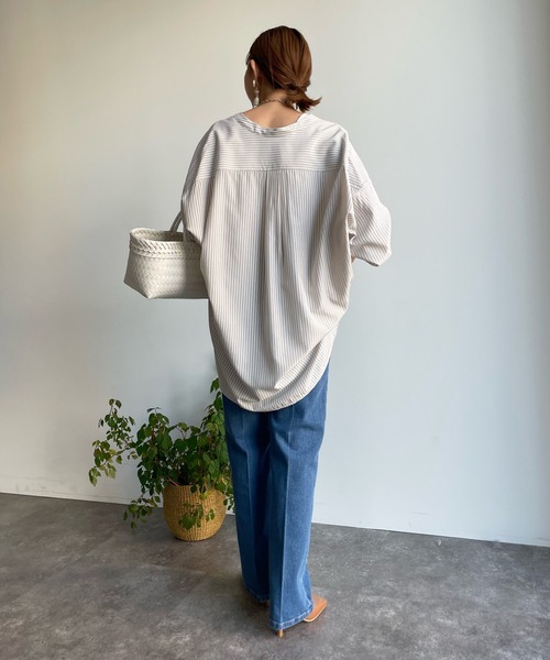DOUDOU/パールボタンシャツブラウス/白 DouDou（ドゥドゥ）の「AW パールボタンシャツ（シャツ/ブラウス