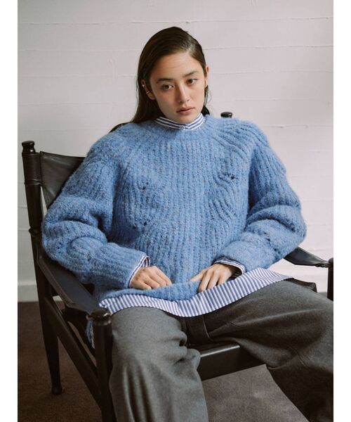 Ungrid（アングリッド）の「カラーネップルーズニット（ニット/セーター・レディース・ブルー/オレンジ/オフホワイト・FREE）」の12枚目の写真