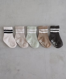 ライン クルー ソックス 5足組