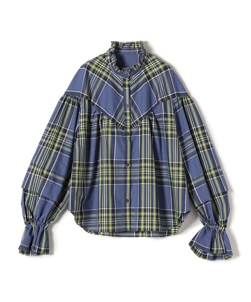 美品 SHIPS 別注 VIOLETTE ROOM チェック スタンド フリル SHIPS（シップス）の「【SHIPS別注】VIOLETTE ROOM:チェック