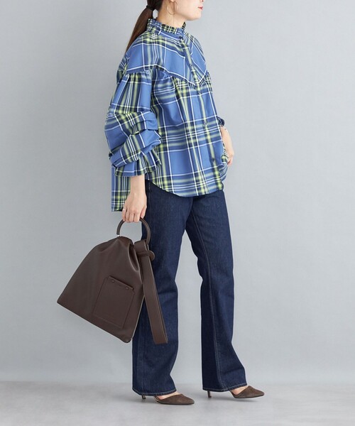 美品 SHIPS 別注 VIOLETTE ROOM チェック スタンド フリル SHIPS（シップス）の「【SHIPS別注】VIOLETTE ROOM:チェック