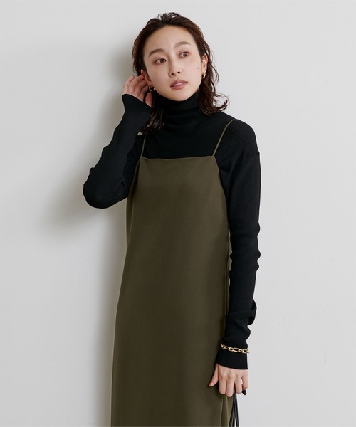 UR'S(ユアーズ)の「Iラインキャミワンピース(ワンピース・レディース・ブラック/カーキ・S/M/L)」の10枚目の写真