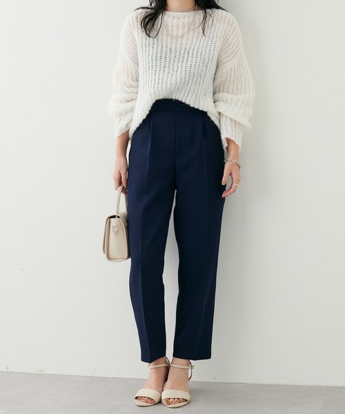 natural couture（ナチュラルクチュール）の「大人気リバイバル/2022AWアイテム/ウォッシャブル美シルエットテーパード Sサイズ（スラックス・レディース・ブラック/モカ/ライトベージュ/イエロー/グリーン/ネイビー・SMALL）」の18枚目の写真