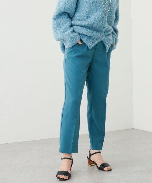 natural couture（ナチュラルクチュール）の「大人気リバイバル/2022AWアイテム/ウォッシャブル美シルエットテーパード Sサイズ（スラックス・レディース・ブラック/モカ/ライトベージュ/イエロー/グリーン/ネイビー・SMALL）」の16枚目の写真