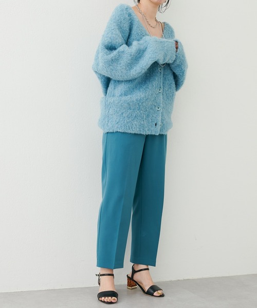 natural couture（ナチュラルクチュール）の「大人気リバイバル/2022AWアイテム/ウォッシャブル美シルエットテーパード Sサイズ（スラックス・レディース・ブラック/モカ/ライトベージュ/イエロー/グリーン/ネイビー・SMALL）」の11枚目の写真