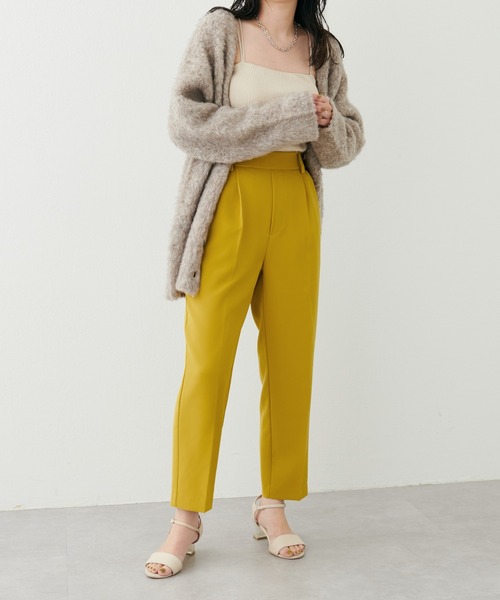 natural couture（ナチュラルクチュール）の「大人気リバイバル/2022AWアイテム/ウォッシャブル美シルエットテーパード Sサイズ（スラックス・レディース・ブラック/モカ/ライトベージュ/イエロー/グリーン/ネイビー・SMALL）」の8枚目の写真