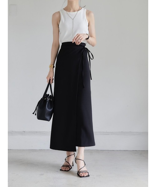 amel（エイメル）の「ribbon wrap tight skirt（スカート・レディース・ブラック・FREE）」の2枚目の写真