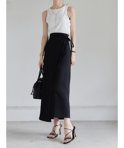 amel（エイメル）の「ribbon wrap tight skirt（スカート・レディース・ブラック・FREE）」の3枚目の写真