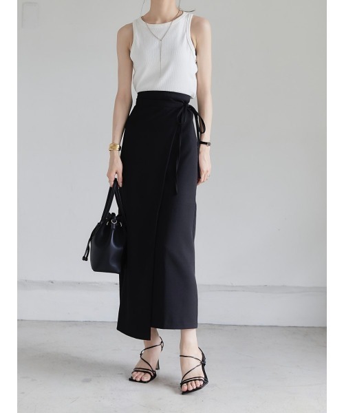 amel（エイメル）の「ribbon wrap tight skirt（スカート・レディース・ブラック・FREE）」の6枚目の写真