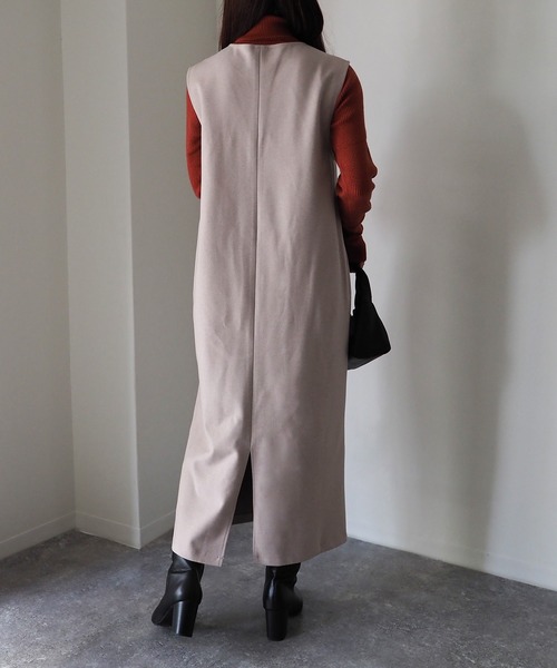 Riberry（リベリー）の「後ろスリットVネックジャンスカ（ジャンパースカート・レディース・ブラック/ベージュ/カーキ/マスタード・MEDIUM）」の12枚目の写真