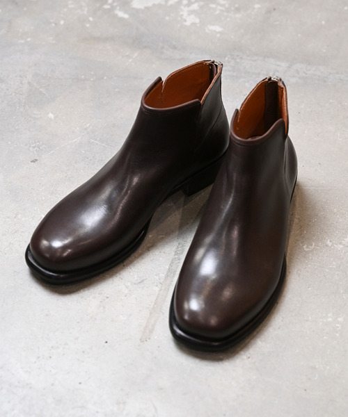 EARLE アール / Back zip short boots バックジップレザー