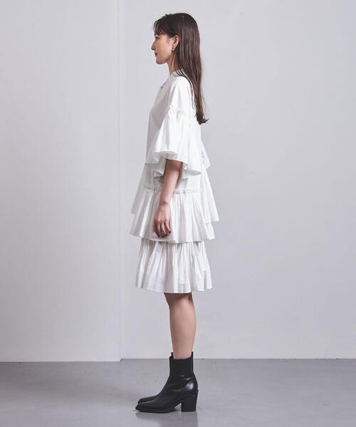 P/C フリル ワンピース ユナイテッドアローズ 六本木 ヒルズ 限定 ホワイト P/C フリル ワンピース ユナイテッドアローズ 六本木 ヒルズ