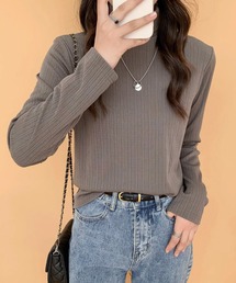 ECLIN | タートルネックストレッチリブトップス(Tシャツ/カットソー)