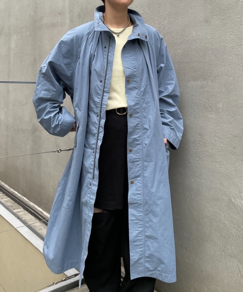 CIAOPANIC（チャオパニック）の「【CPC SCAMP】ギャザーボリュームフィールドコート（ステンカラーコート・レディース・チャコールグレー/ブルー/ピンク・FREE）」の3枚目の写真