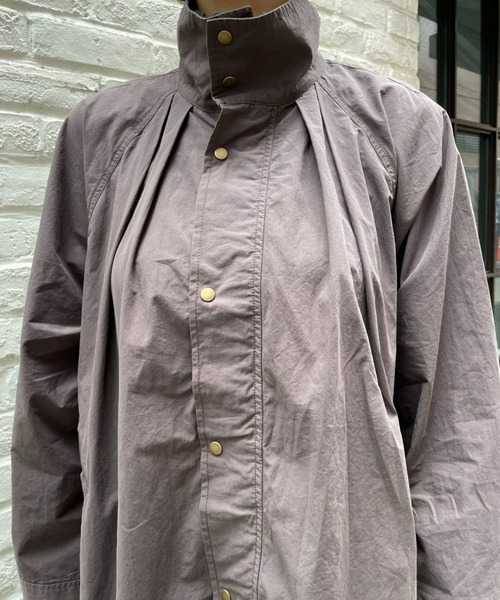 CIAOPANIC（チャオパニック）の「【CPC SCAMP】ギャザーボリュームフィールドコート（ステンカラーコート・レディース・チャコールグレー/ブルー/ピンク・FREE）」の4枚目の写真