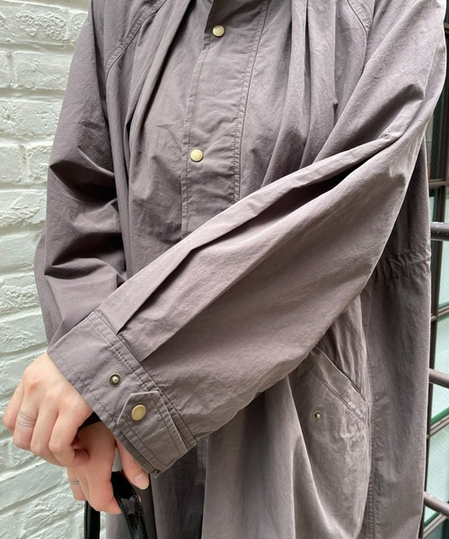 CIAOPANIC（チャオパニック）の「【CPC SCAMP】ギャザーボリュームフィールドコート（ステンカラーコート・レディース・チャコールグレー/ブルー/ピンク・FREE）」の5枚目の写真