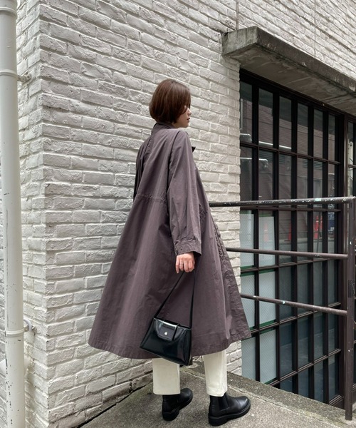 CIAOPANIC（チャオパニック）の「【CPC SCAMP】ギャザーボリュームフィールドコート（ステンカラーコート・レディース・チャコールグレー/ブルー/ピンク・FREE）」の12枚目の写真