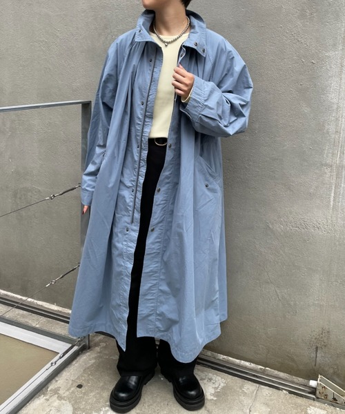 CIAOPANIC（チャオパニック）の「【CPC SCAMP】ギャザーボリュームフィールドコート（ステンカラーコート・レディース・チャコールグレー/ブルー/ピンク・FREE）」の13枚目の写真