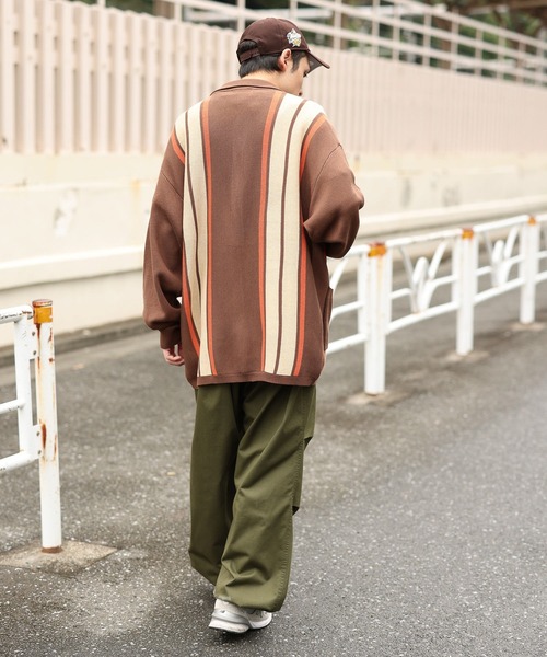 WEGO(ウィゴー)の「WEGO/スウェットライクカーディガン(カーディガン/ボレロ・メンズ・ブラウン/アイボリー・LARGE/MEDIUM)」の13枚目の写真