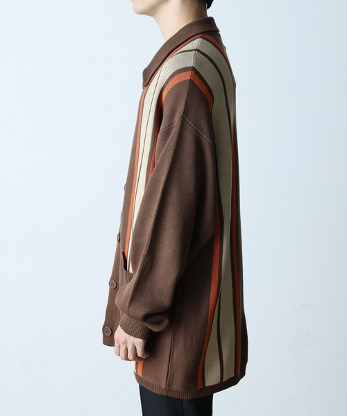 WEGO(ウィゴー)の「WEGO/スウェットライクカーディガン(カーディガン/ボレロ・メンズ・ブラウン/アイボリー・LARGE/MEDIUM)」の15枚目の写真