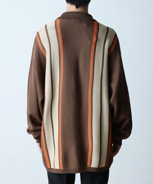 WEGO(ウィゴー)の「WEGO/スウェットライクカーディガン(カーディガン/ボレロ・メンズ・ブラウン/アイボリー・LARGE/MEDIUM)」の16枚目の写真