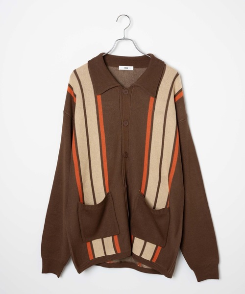 WEGO(ウィゴー)の「WEGO/スウェットライクカーディガン(カーディガン/ボレロ・メンズ・ブラウン/アイボリー・LARGE/MEDIUM)」の22枚目の写真