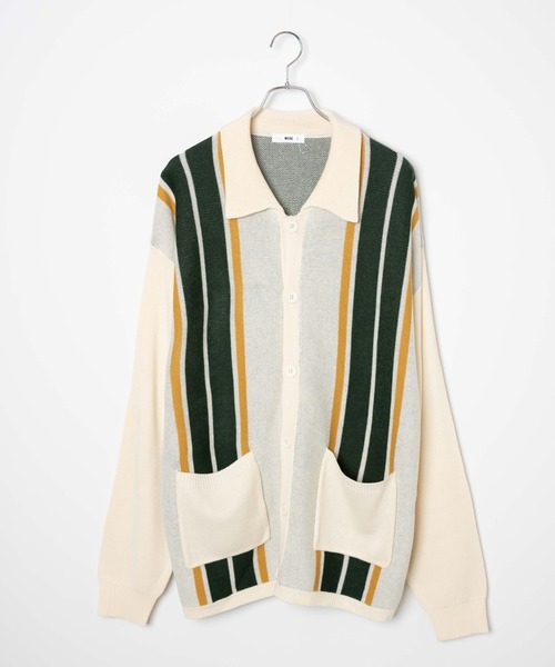 WEGO(ウィゴー)の「WEGO/スウェットライクカーディガン(カーディガン/ボレロ・メンズ・ブラウン/アイボリー・LARGE/MEDIUM)」の21枚目の写真