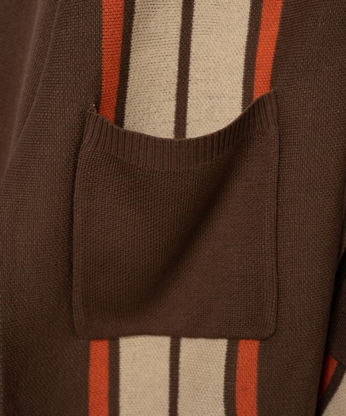 WEGO(ウィゴー)の「WEGO/スウェットライクカーディガン(カーディガン/ボレロ・メンズ・ブラウン/アイボリー・LARGE/MEDIUM)」の19枚目の写真