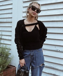 ニットキャミ&カーディガンセット