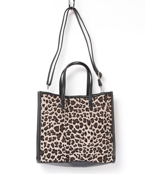 SPRUCE(スプルース)の「EM : SPRUCE ジャガード 2WAY トートバッグ 軽量(トートバッグ・レディース・ダークグリーン/ブラック/レオパード・FREE)」の6枚目の写真