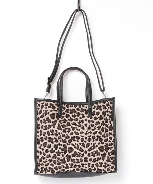 SPRUCE(スプルース)の「EM : SPRUCE ジャガード 2WAY トートバッグ 軽量(トートバッグ・レディース・ダークグリーン/ブラック/レオパード・FREE)」の5枚目の写真